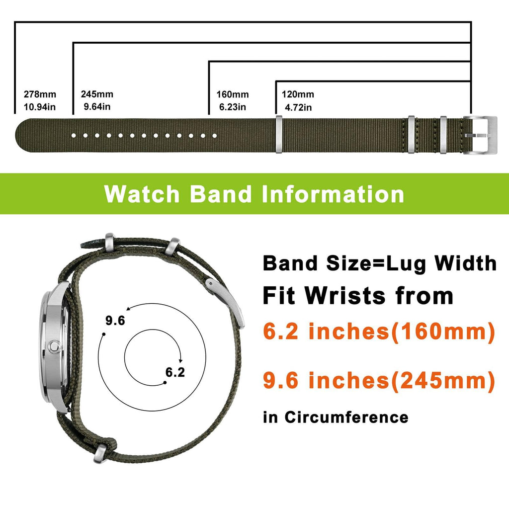16mm 18mm 20mm 22mm Nylon Watch Bands S4341