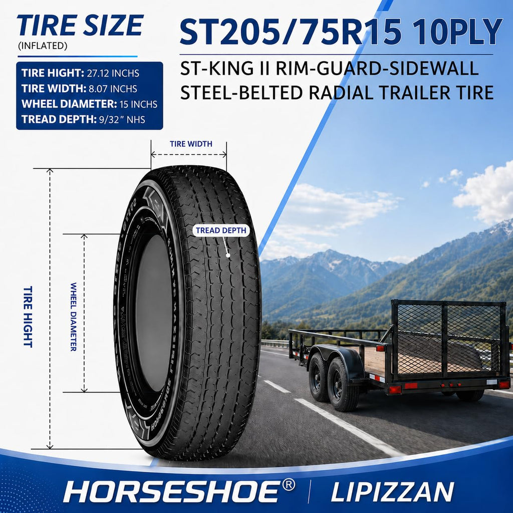 4 ST205/75R15 10PR Steel Belted Radial Trailer Tire M4482