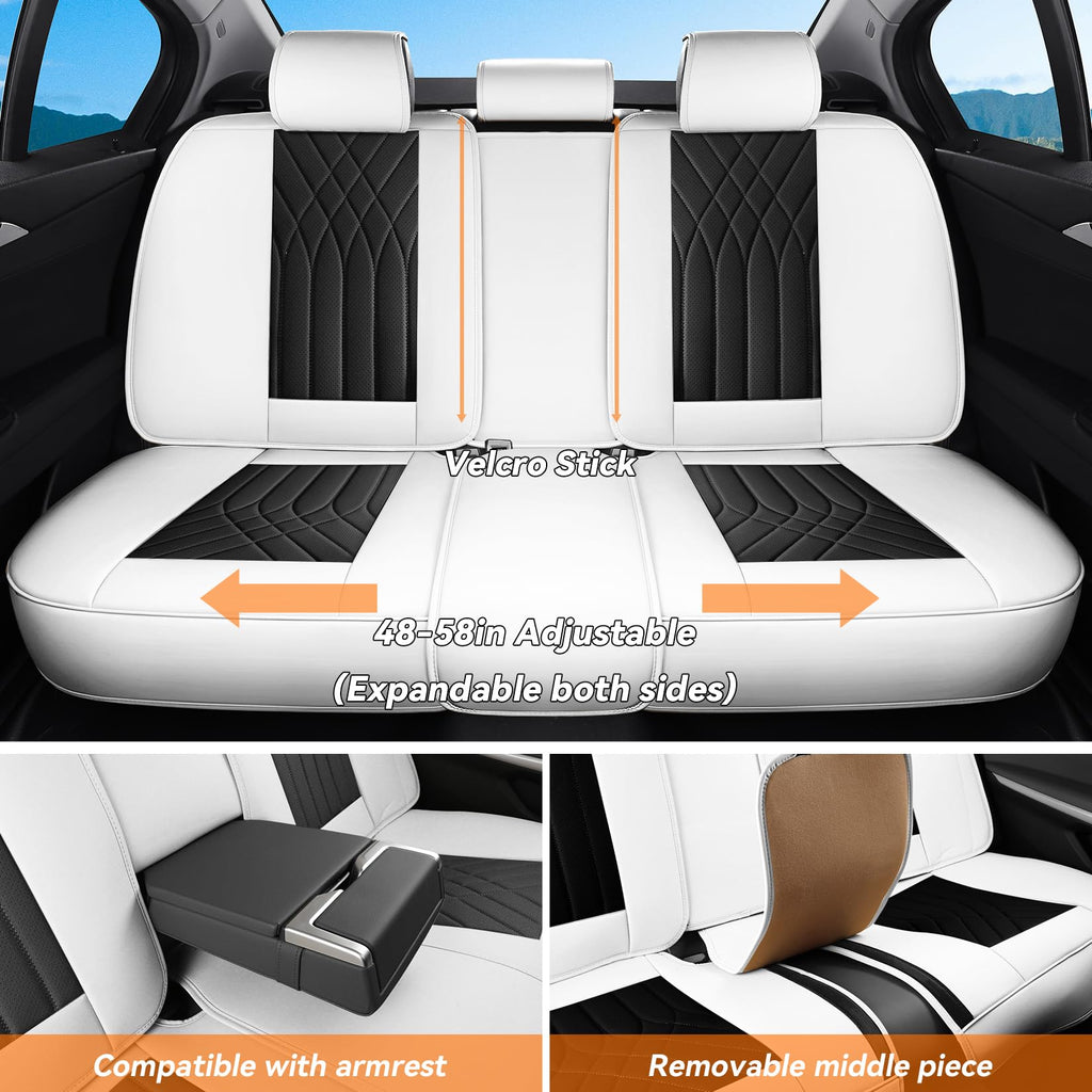 Black White Car Seat Covers Full Set I4510