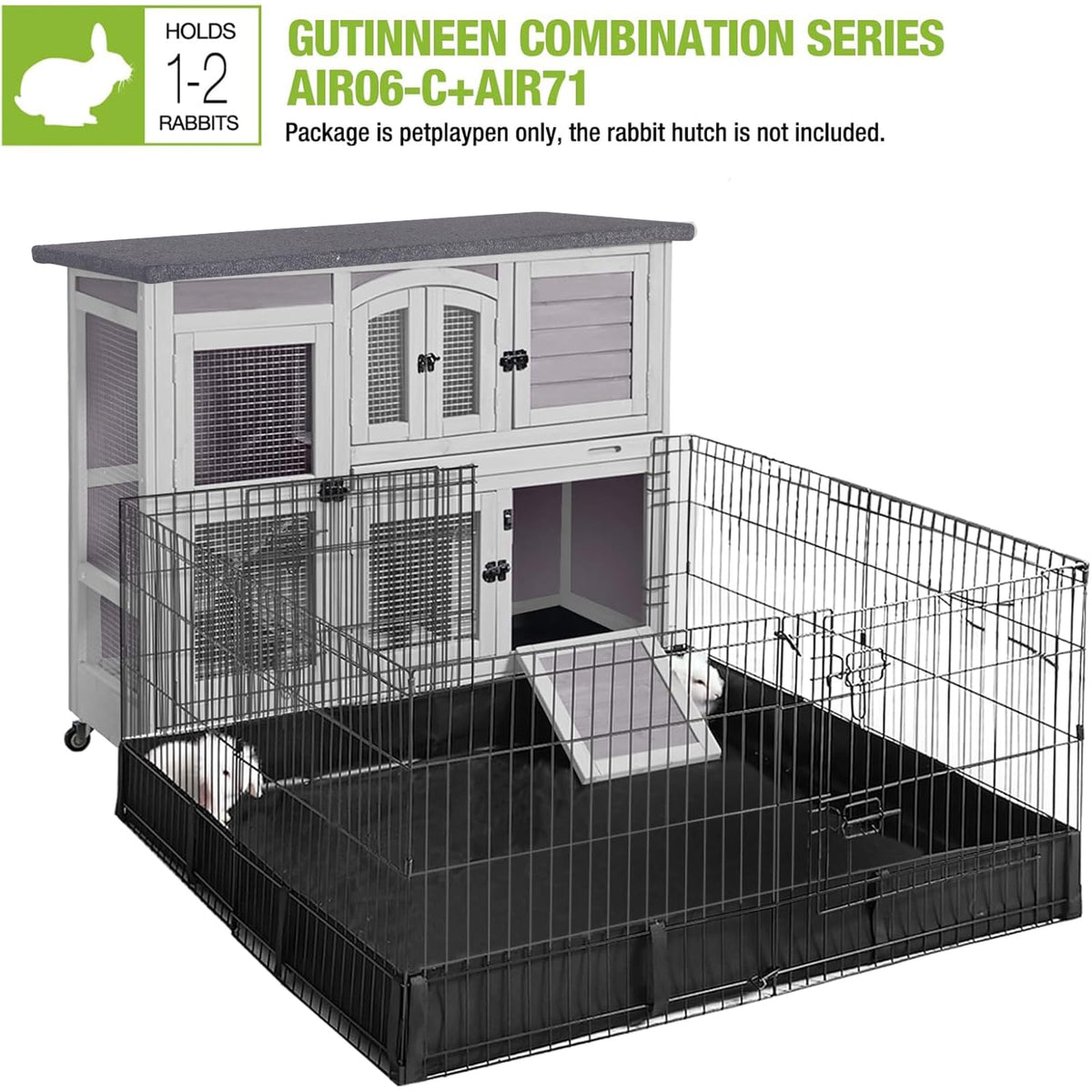 Rabbit Hutch with Plastic Tray W7206