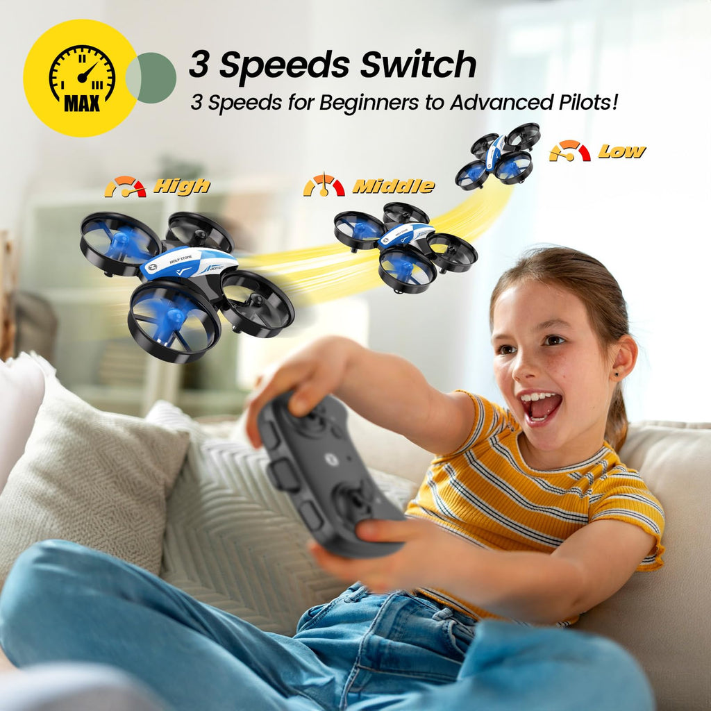 Mini Drone RC Nano Quadcopter with Auto Hovering 3D Flips and 3 Batteries Blue N503217