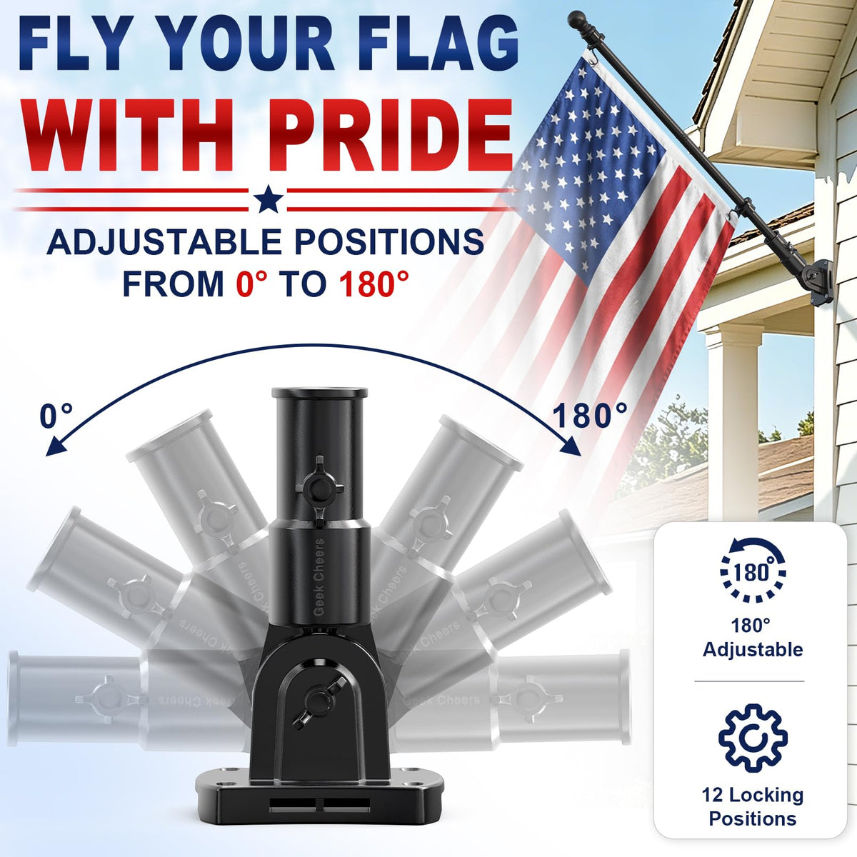 Heavy Duty Stainless Steel Flag Pole Holder B6270