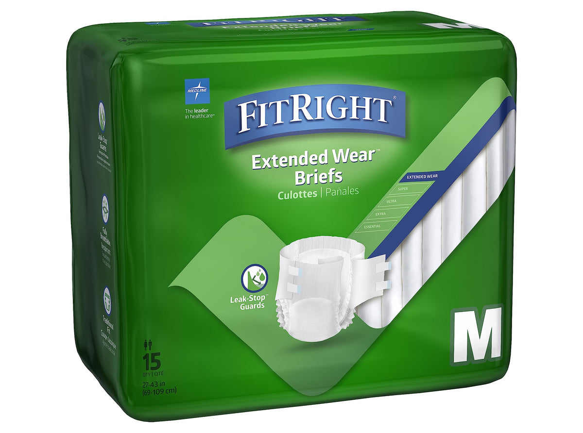 Adult Incontinence Briefs with Tabs, Medium, 15 Count M1804