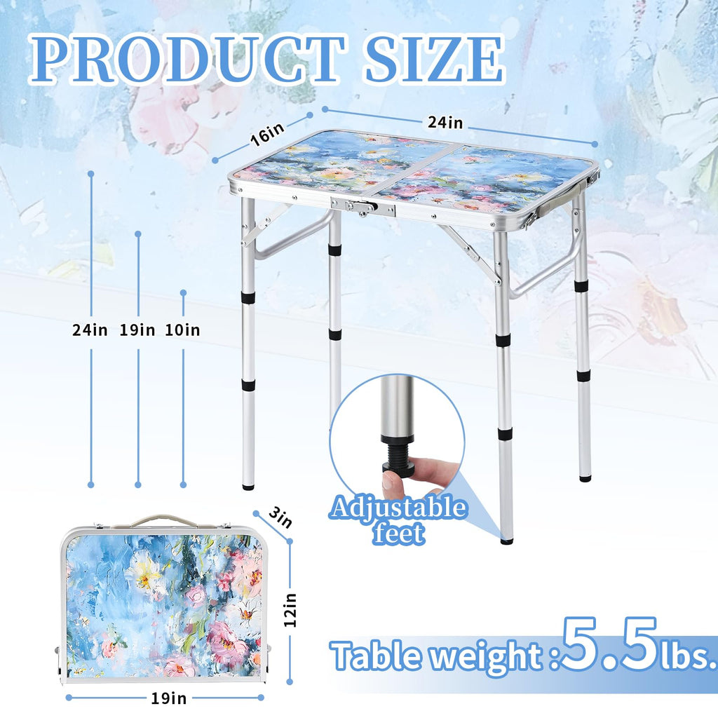 Portable 3 Adjustable Height Folding Outdoor Side Table X985
