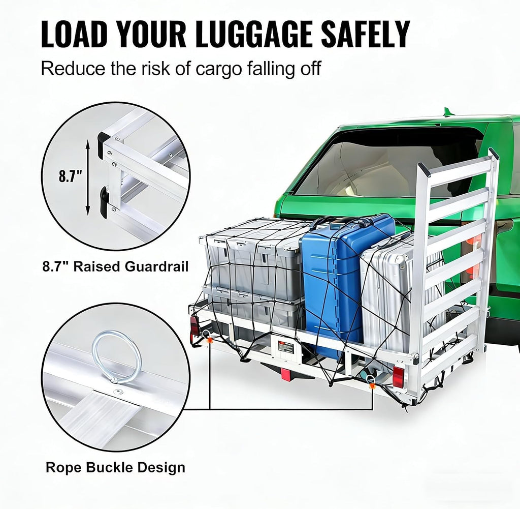 Aluminum Hitch Cargo Carrier with Folding Ramp V431