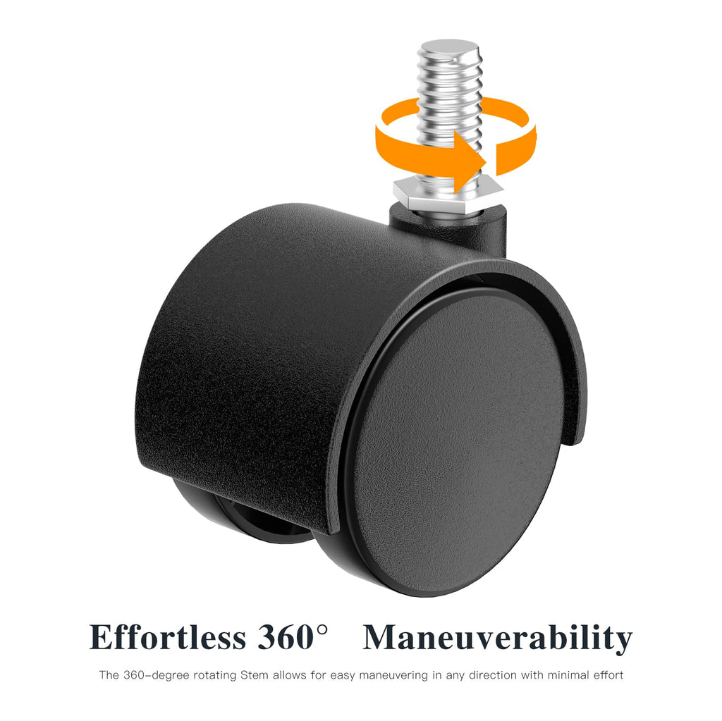 2 Inch Black Swivel Stem Casters Set of 4 G44138
