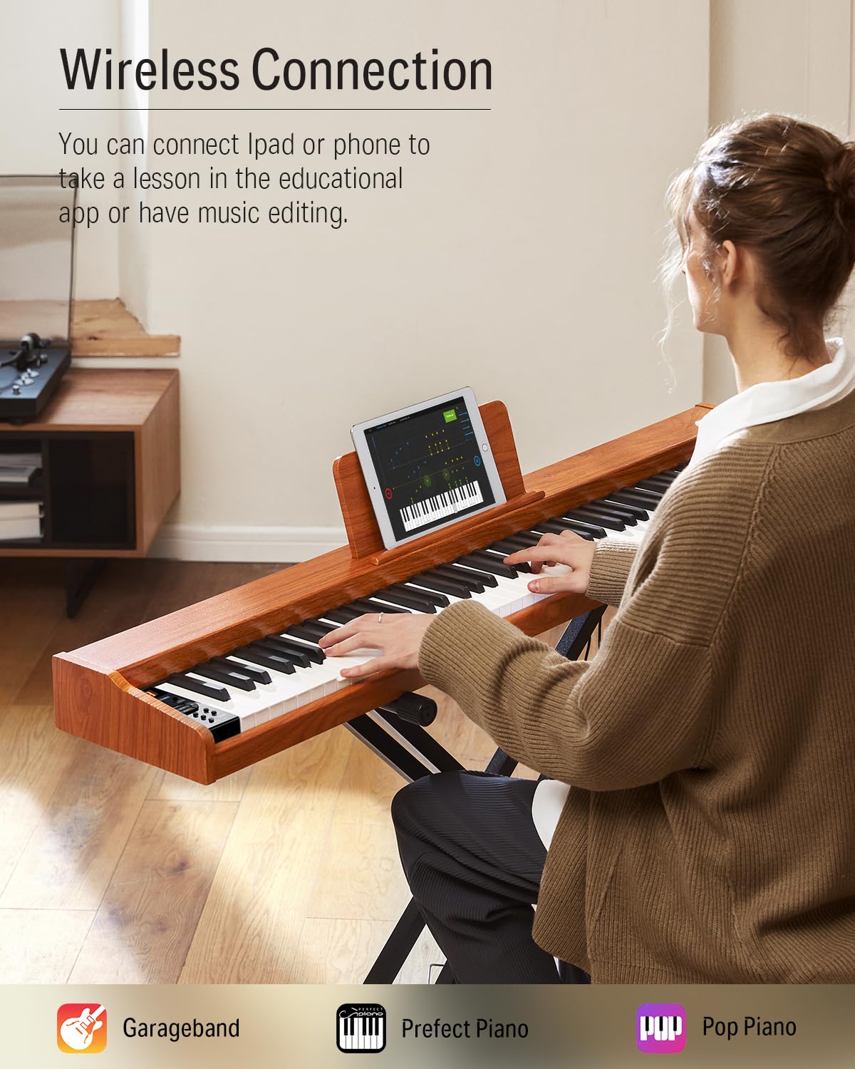 88 Keys Digital Piano with Stand and Sustain Pedal S72429