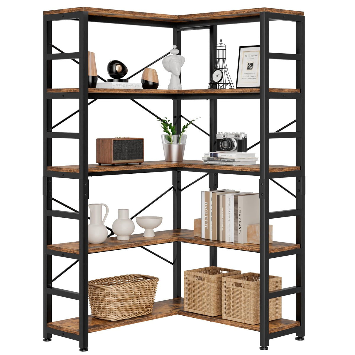 5-Tier L-Shaped Corner Bookshelf M511