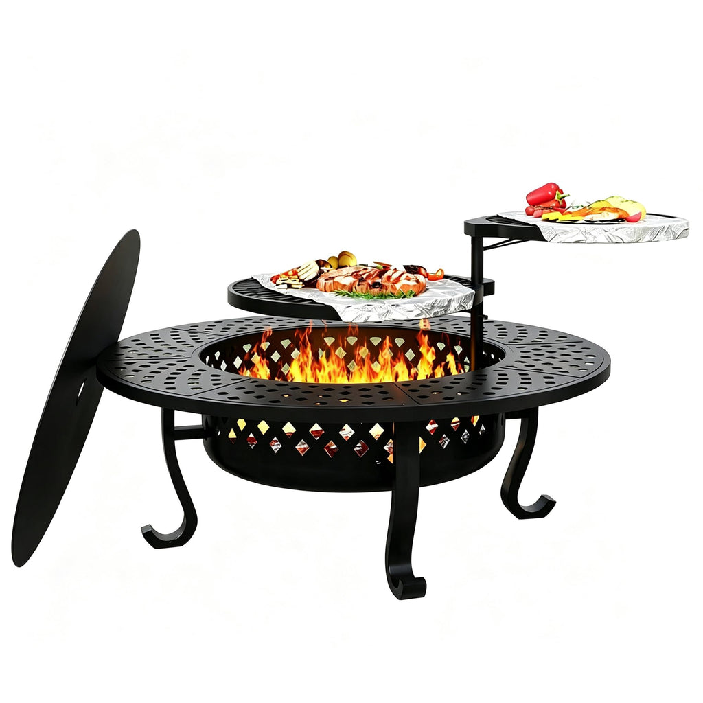 43 Inch Wood Burning Fire Pit with Lid M41598