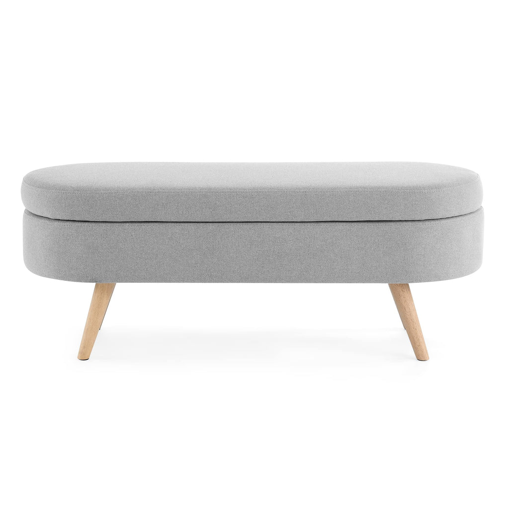 Oval Storage Bench with Rubber Wood Legs Q8763