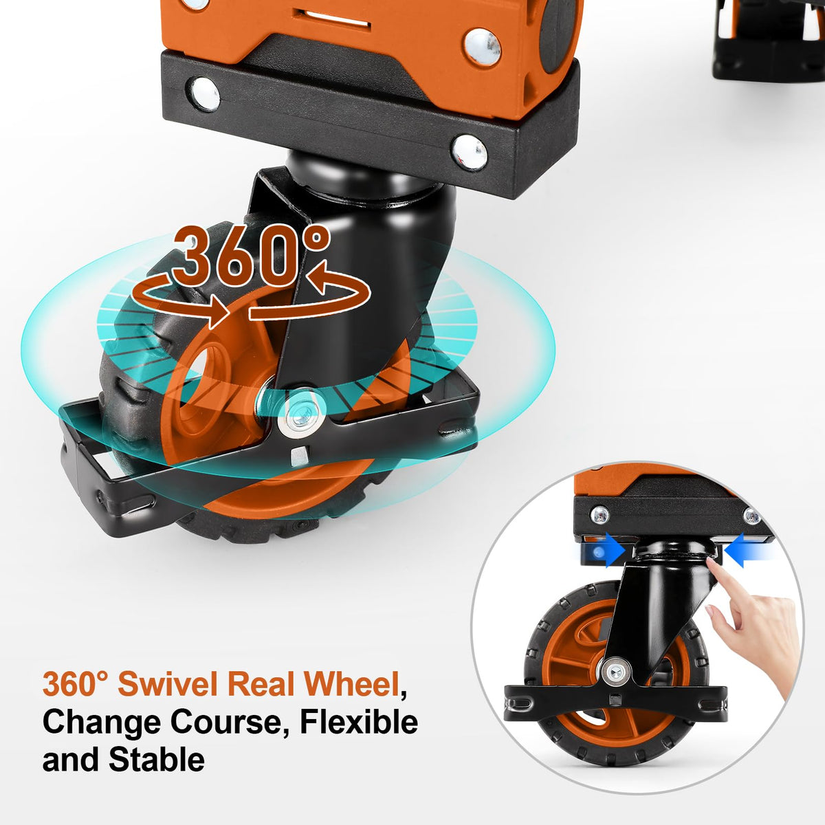 Folding Hand Truck Dolly, 330lb 4 to 2 Wheel Moving Cart, Orange F1314
