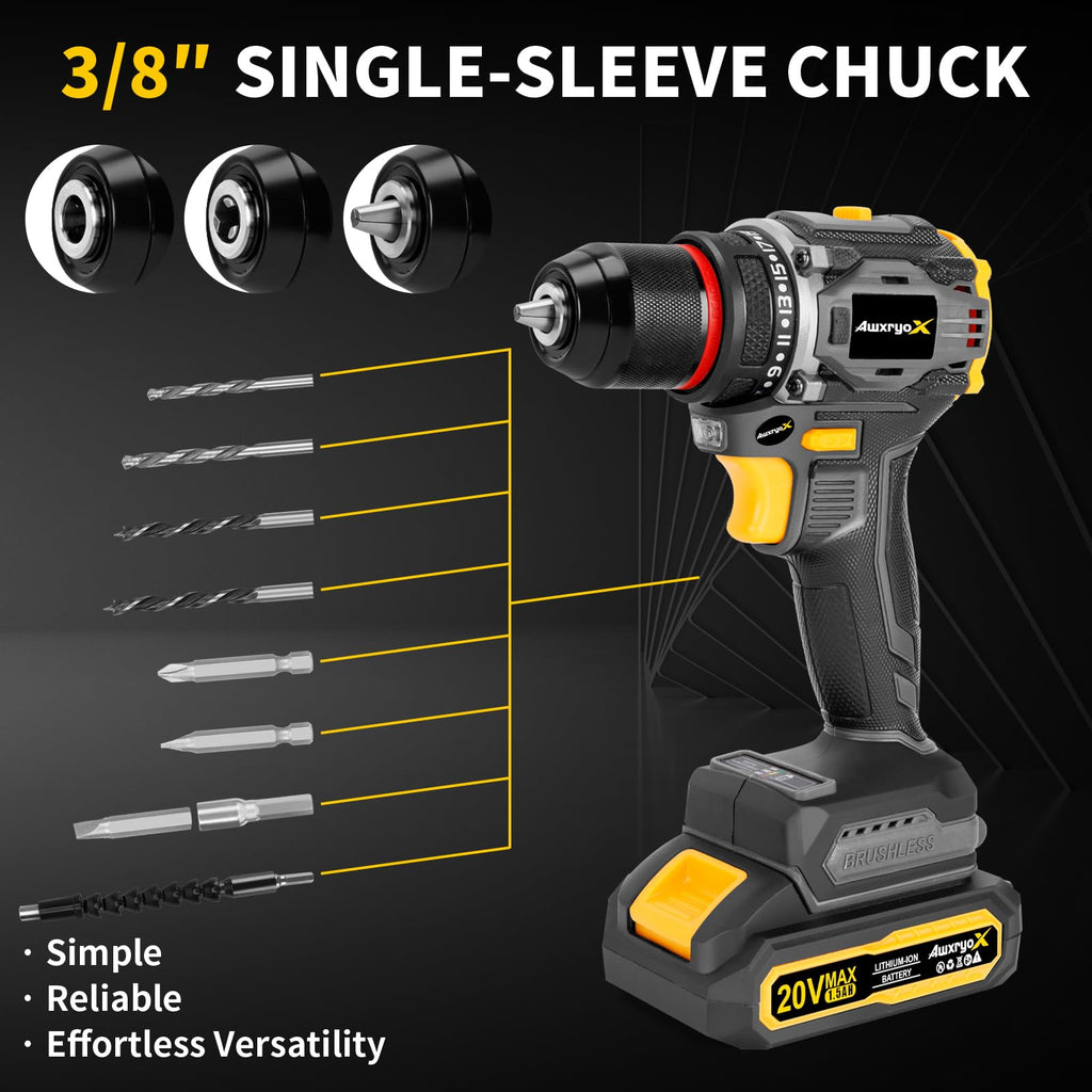 Brushless Compact Cordless Drill Tool Set 135Pcs X51270