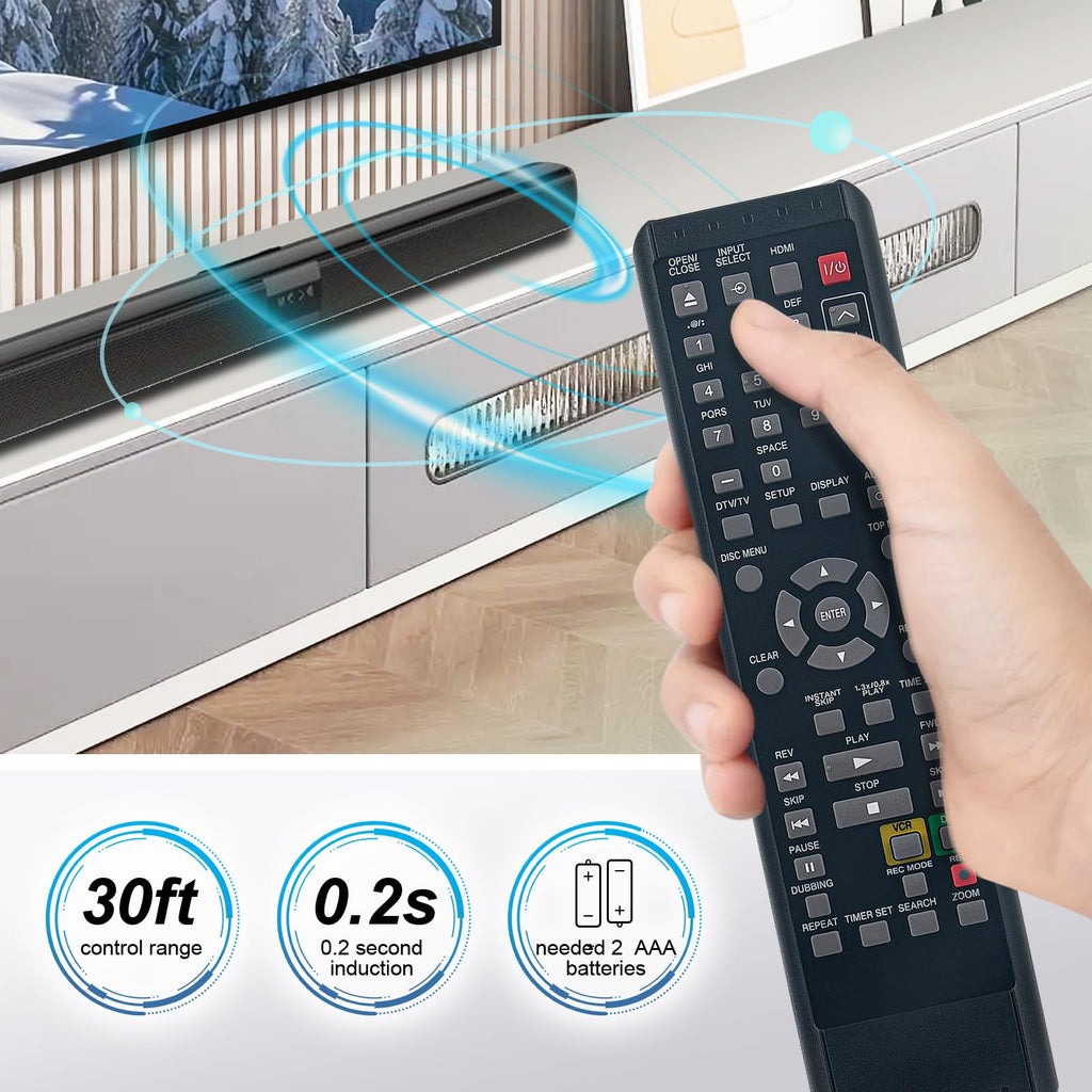 Replace Remote Control for DVD VCR Combo Player V43891