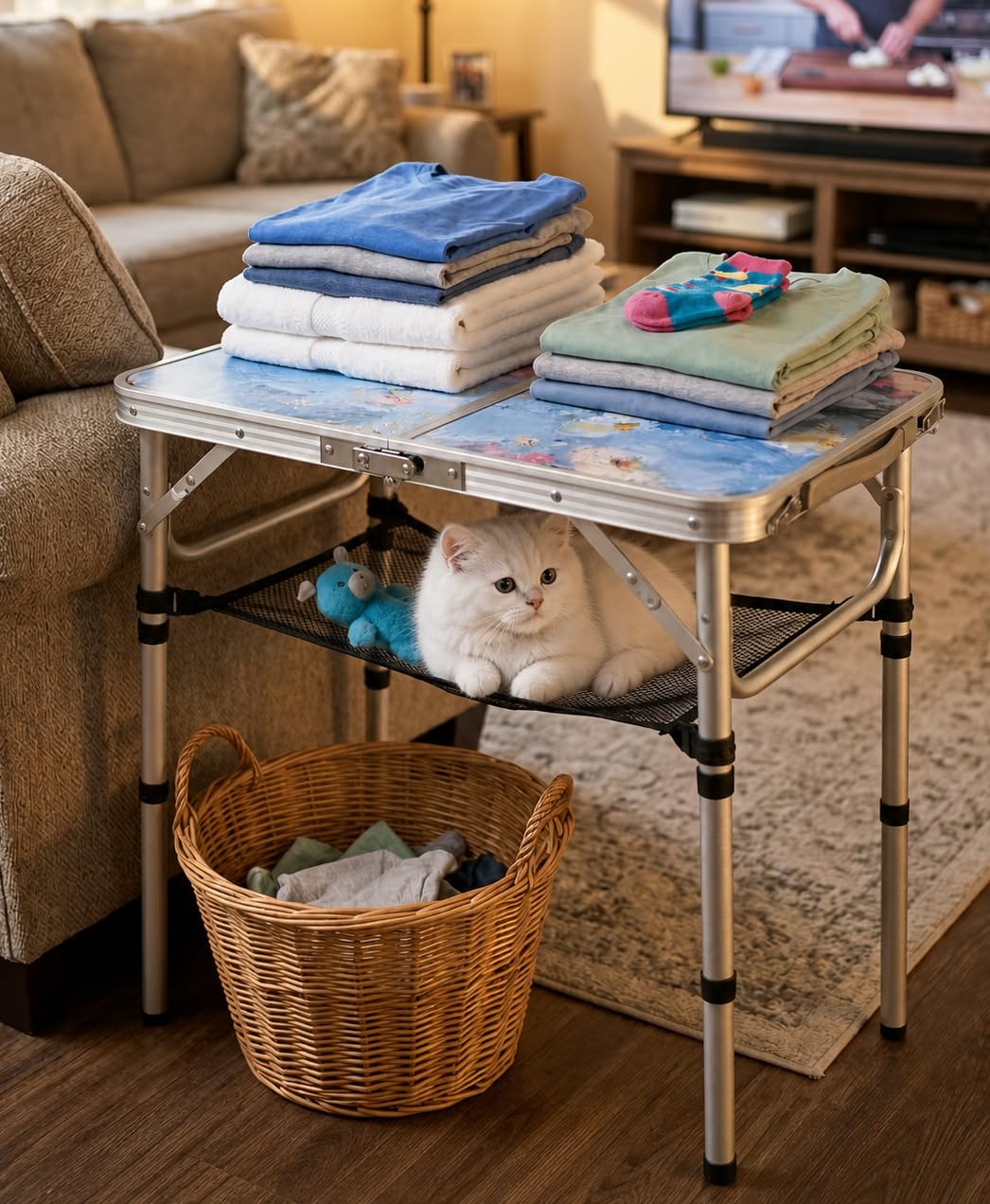Portable 3 Adjustable Height Folding Outdoor Side Table X985
