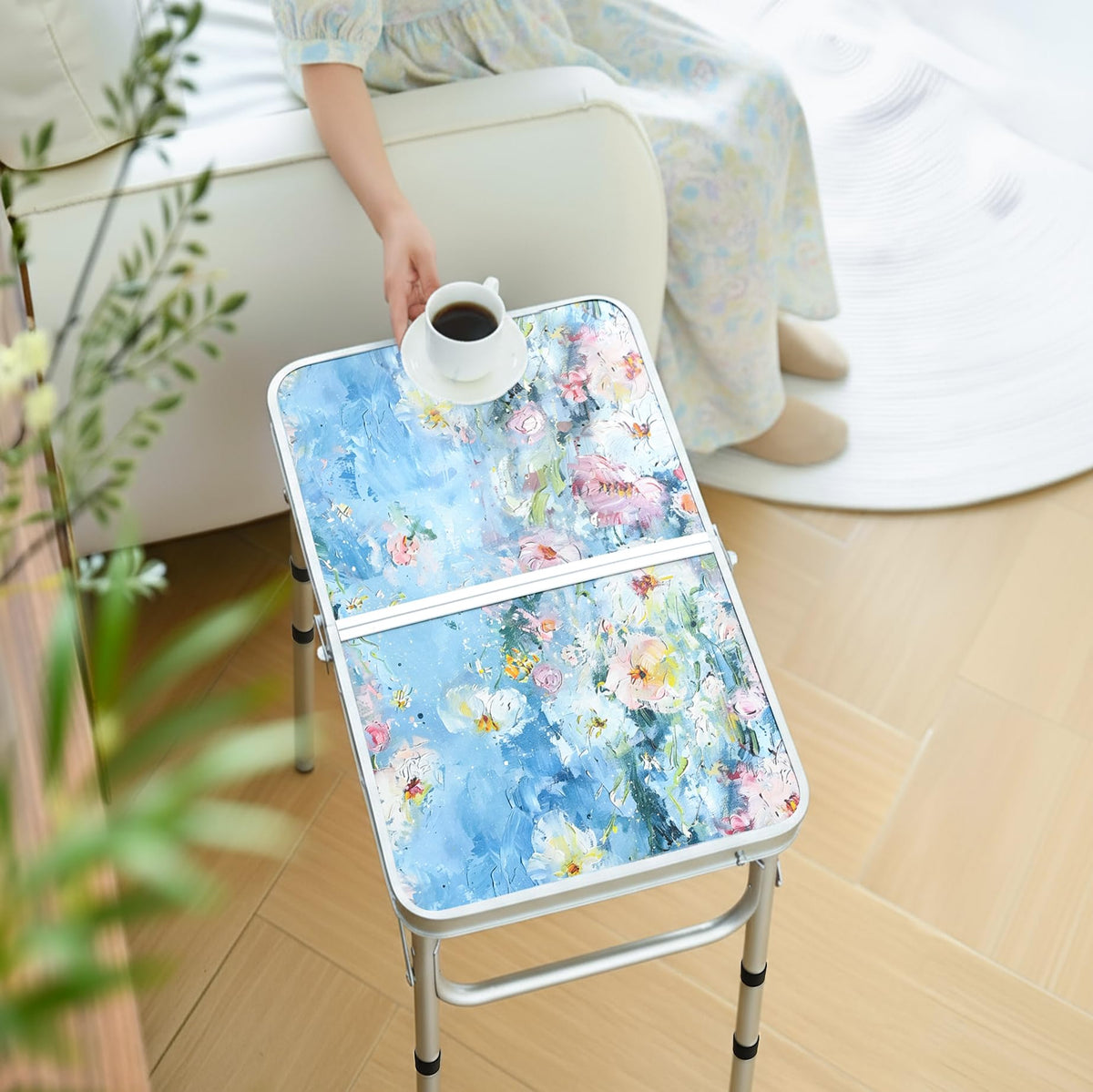 Portable 3 Adjustable Height Folding Outdoor Side Table X985