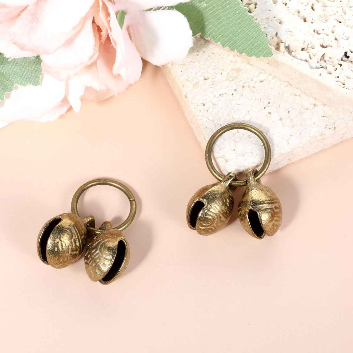 Copper Brass Dog Collar Bells 4 PCS S9444