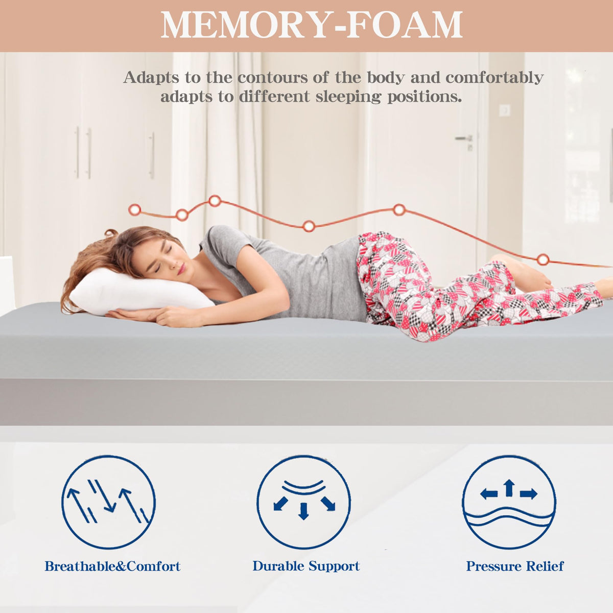 5 inch Gel Memory Foam Twin Mattress W867