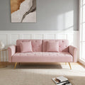 Pink Velvet Futon Sofa Bed E716217