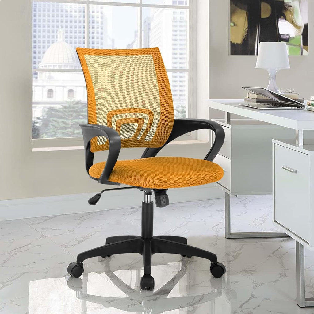 Ergonomic Orange Mesh Office Chair with Lumbar Support E6550