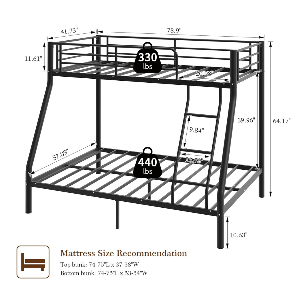 Twin Over Full Size Metal Bunk Beds X254