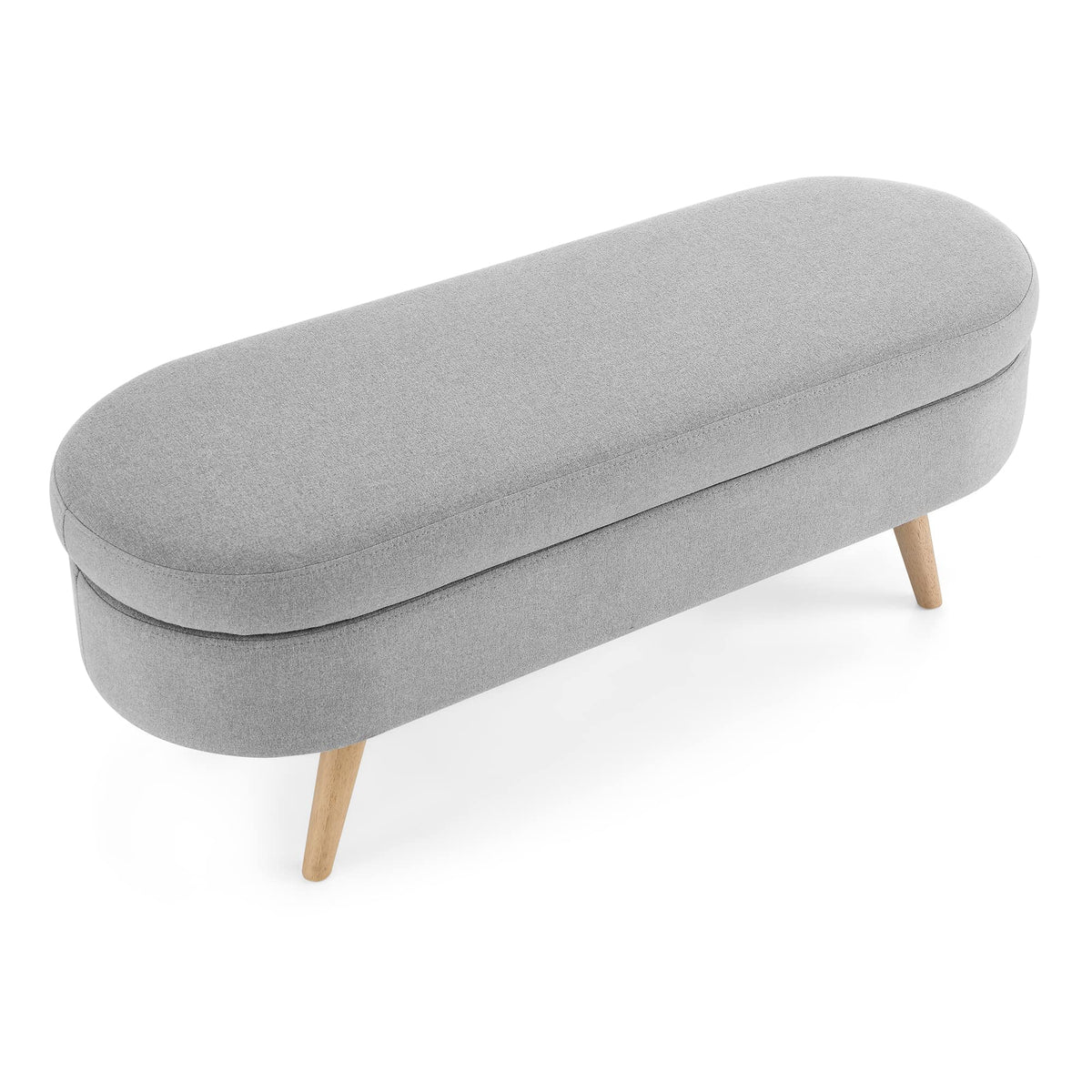 Oval Storage Bench with Rubber Wood Legs Q8763