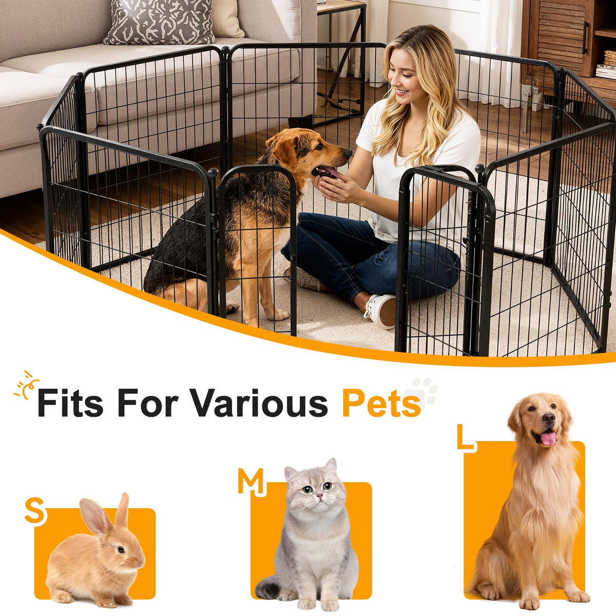 Heavy Duty 16 Panel Metal Pet Playpen H807190