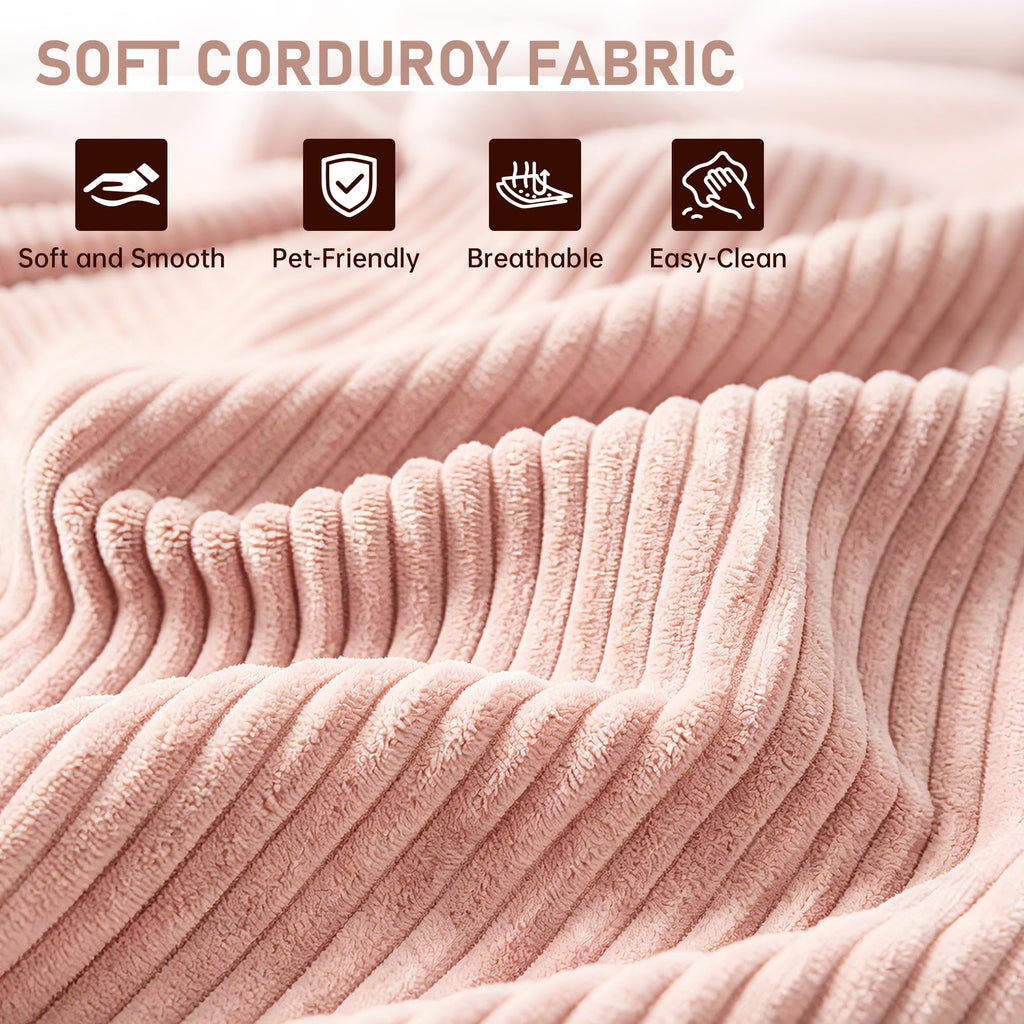 Pink 3-in-1 Convertible Folding Sofa Bed F239691