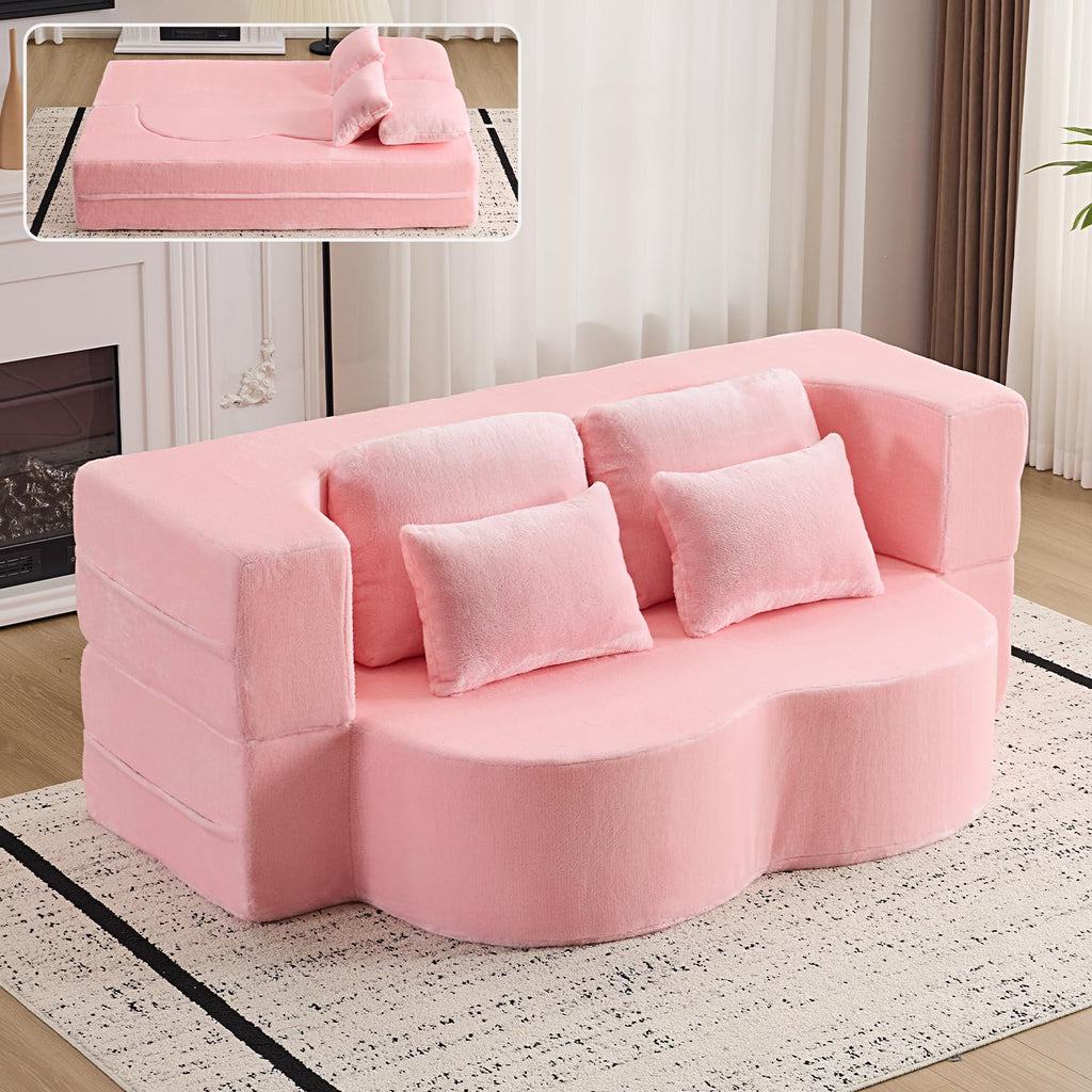 Pink Convertible Sofa Bed T853