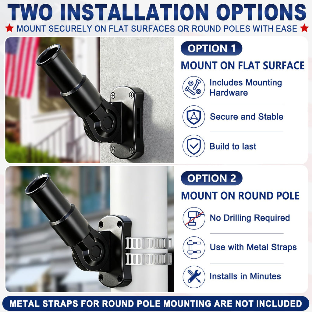 Heavy Duty Stainless Steel Flag Pole Holder B6270