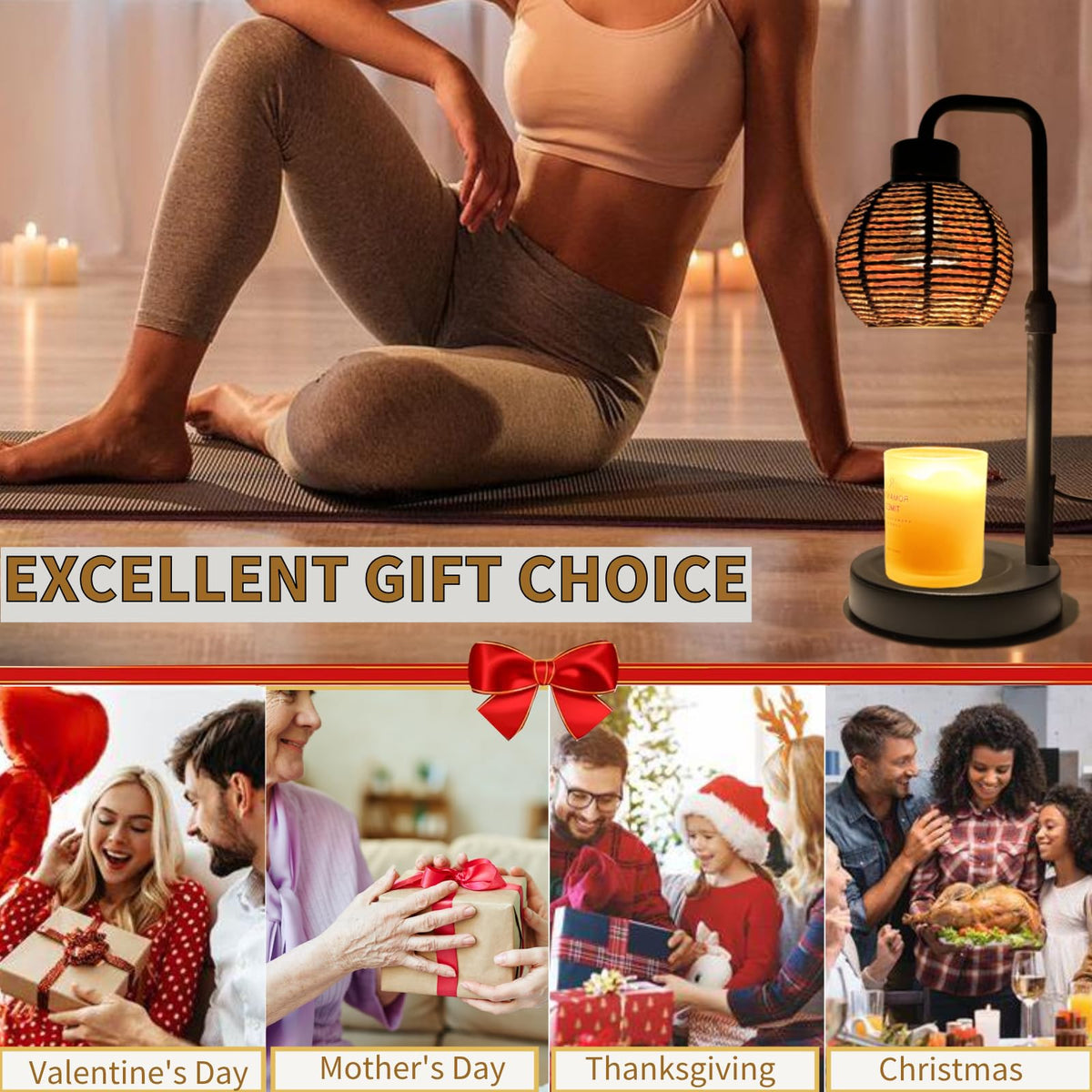 Electric Candle Warmer Lamp with Timer, Adjustable Dimmable M8241