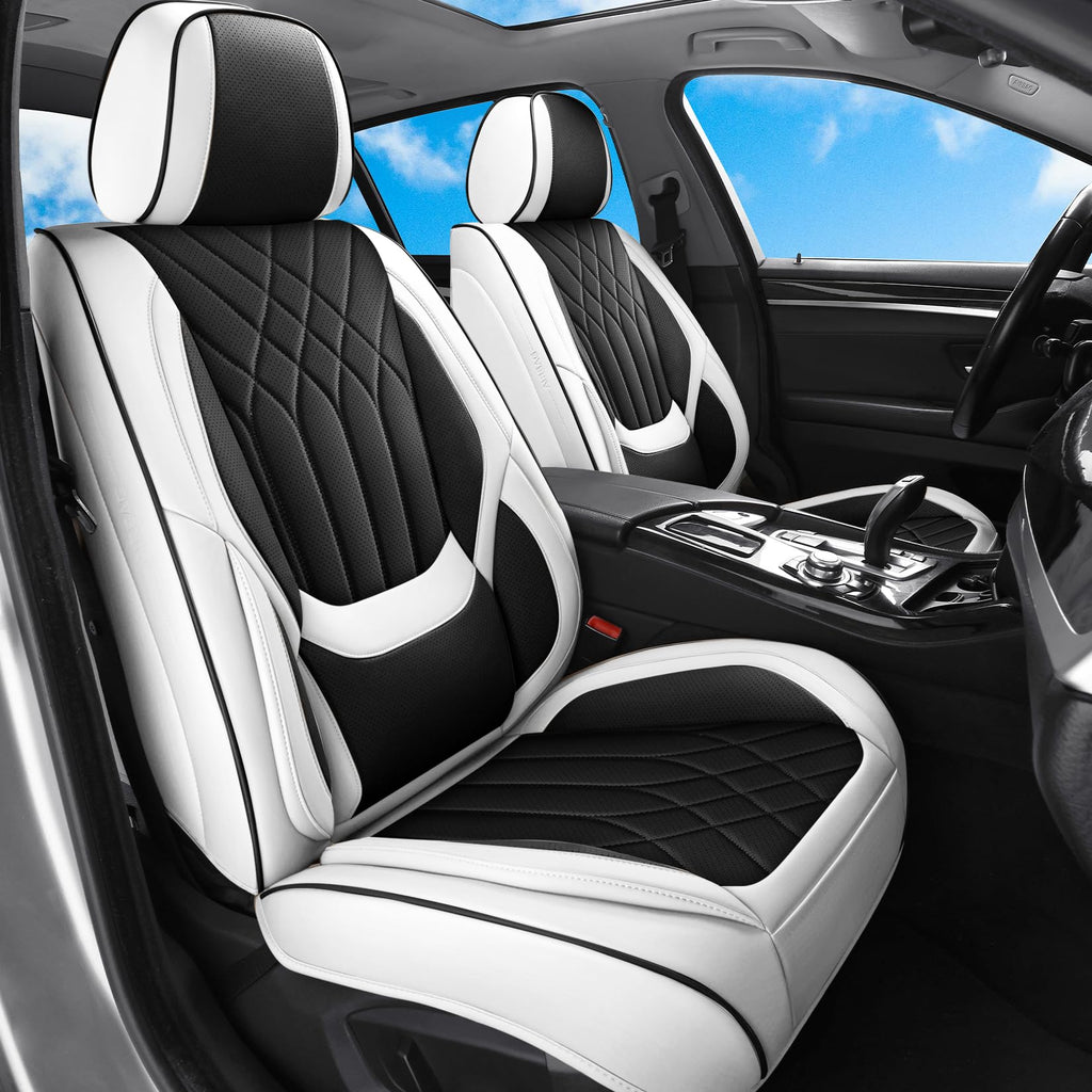 Black White Car Seat Covers Full Set I4510