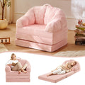 Pink 3-in-1 Convertible Folding Sofa Bed F239691