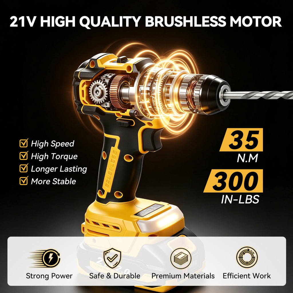 21V Brushless Cordless Drill Set B705182