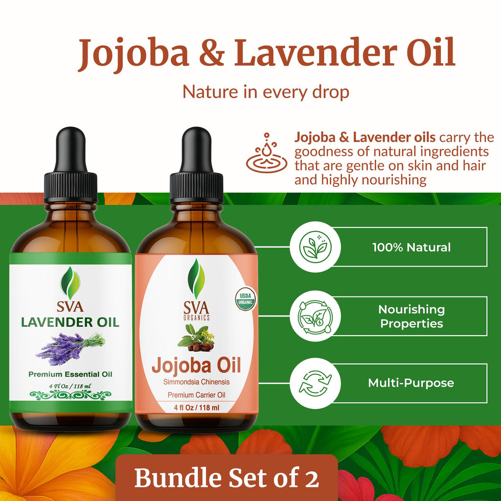Jojoba Lavender Duo Glass Bottles with Droppers 4 Fl oz H73228