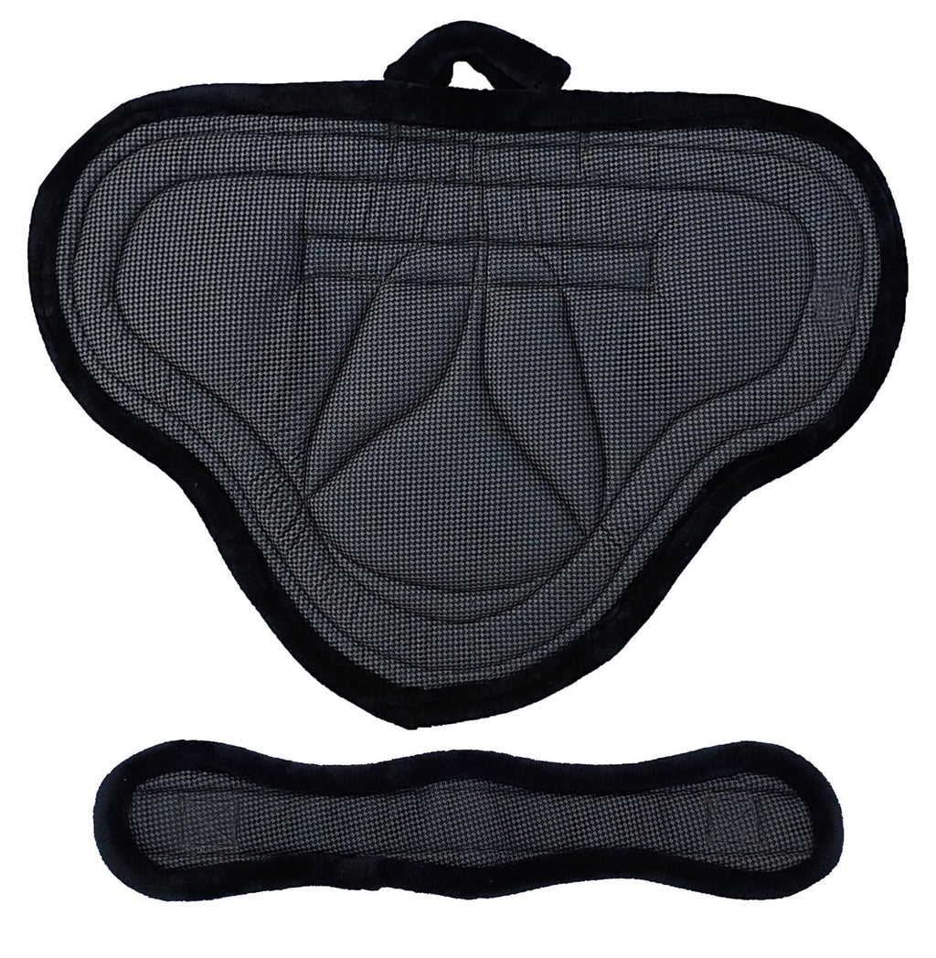 Padded Suede Leather Bareback Pad with Girth & Stirrups T24083