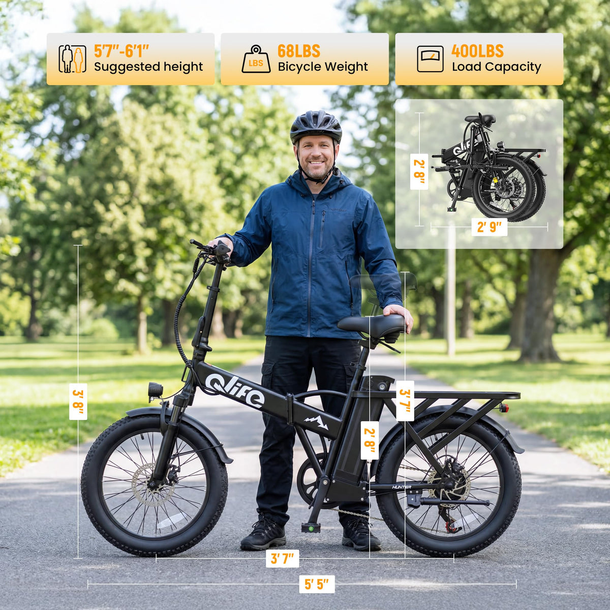Foldable Electric Bike with 20" Fat Tires P18790