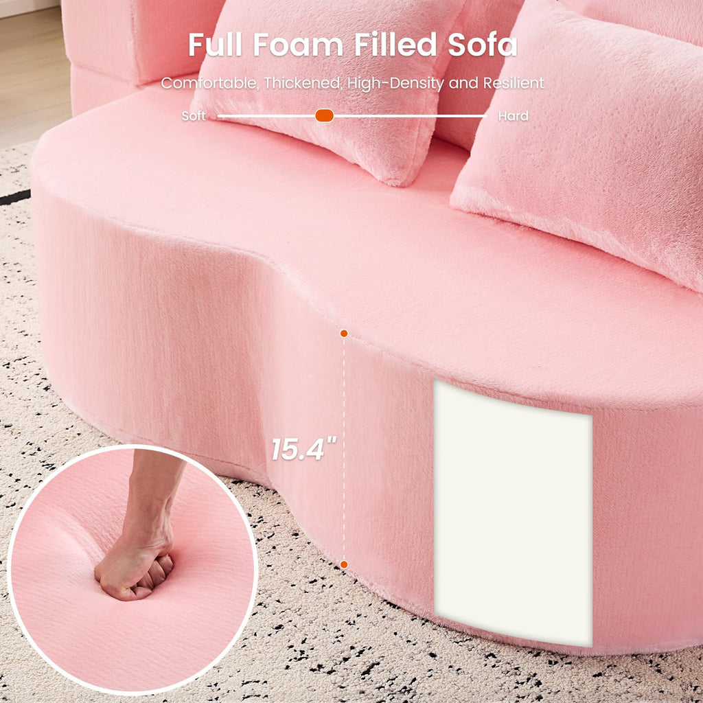 Pink Convertible Sofa Bed T853