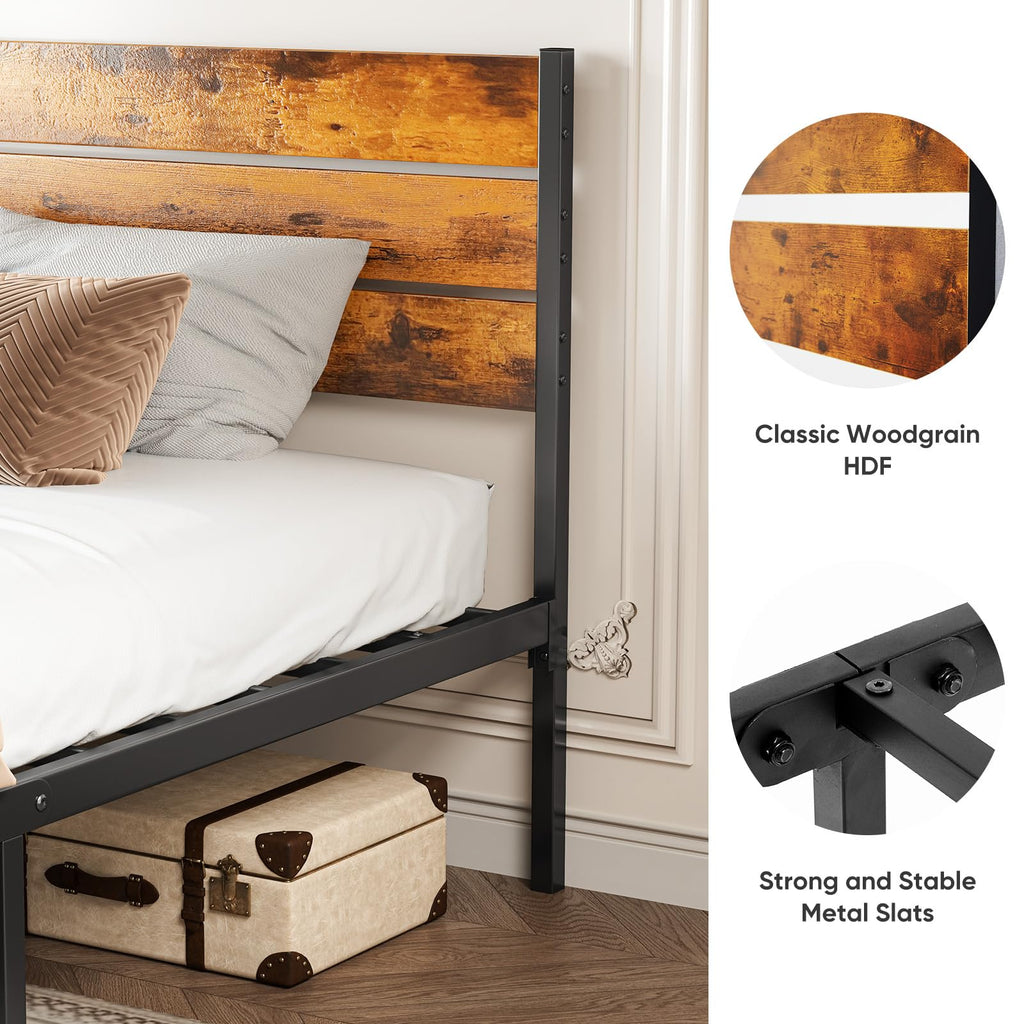 Twin Wood Bed Frame with Headboard G465