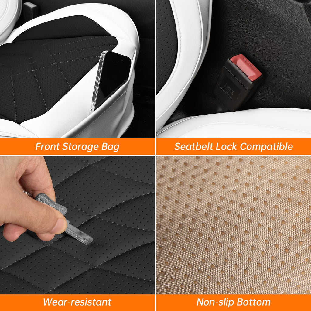 Black White Car Seat Covers Full Set I4510