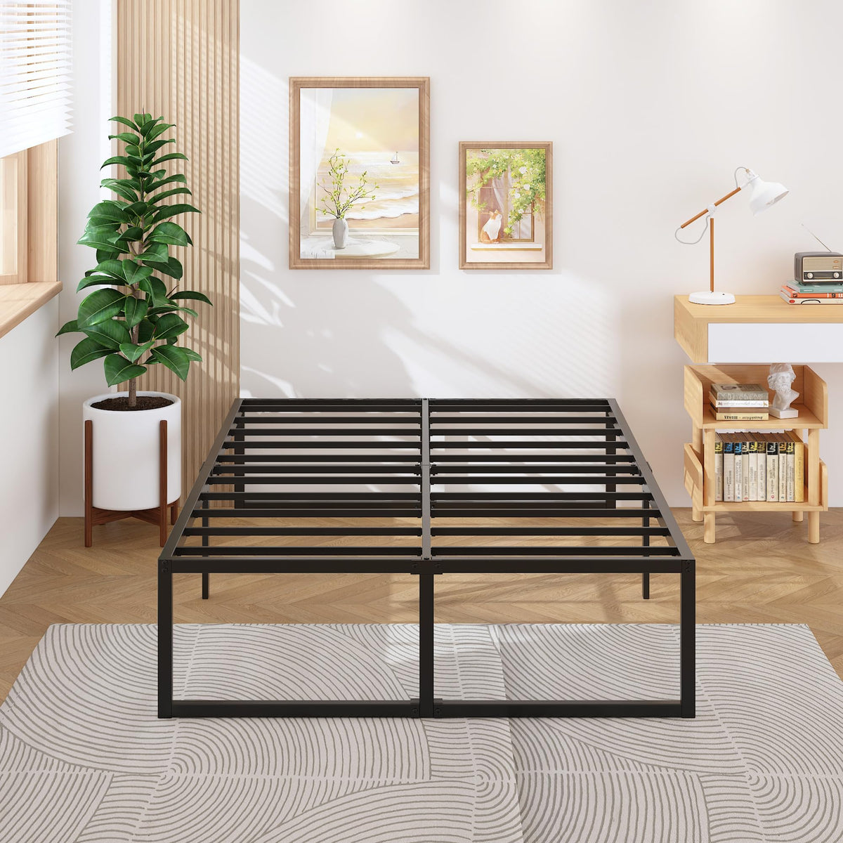 Queen Bed Frame 18 Inch with Steel Slat Support G667