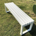 White Metal Frame Patio Bench K2866