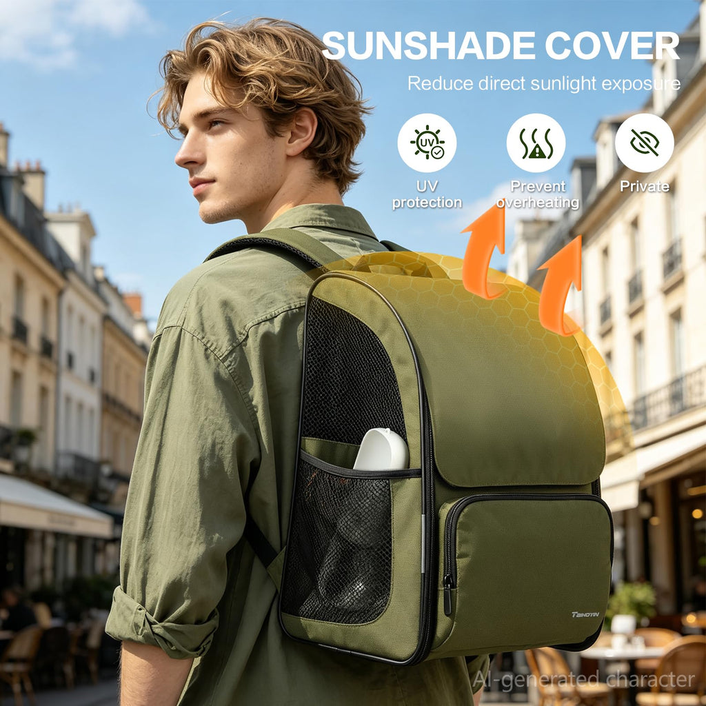 Green Expandable Cat Backpack Carrier S625951