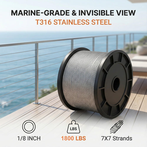 1/8 Stainless Steel T316 Cable 500FT A11869