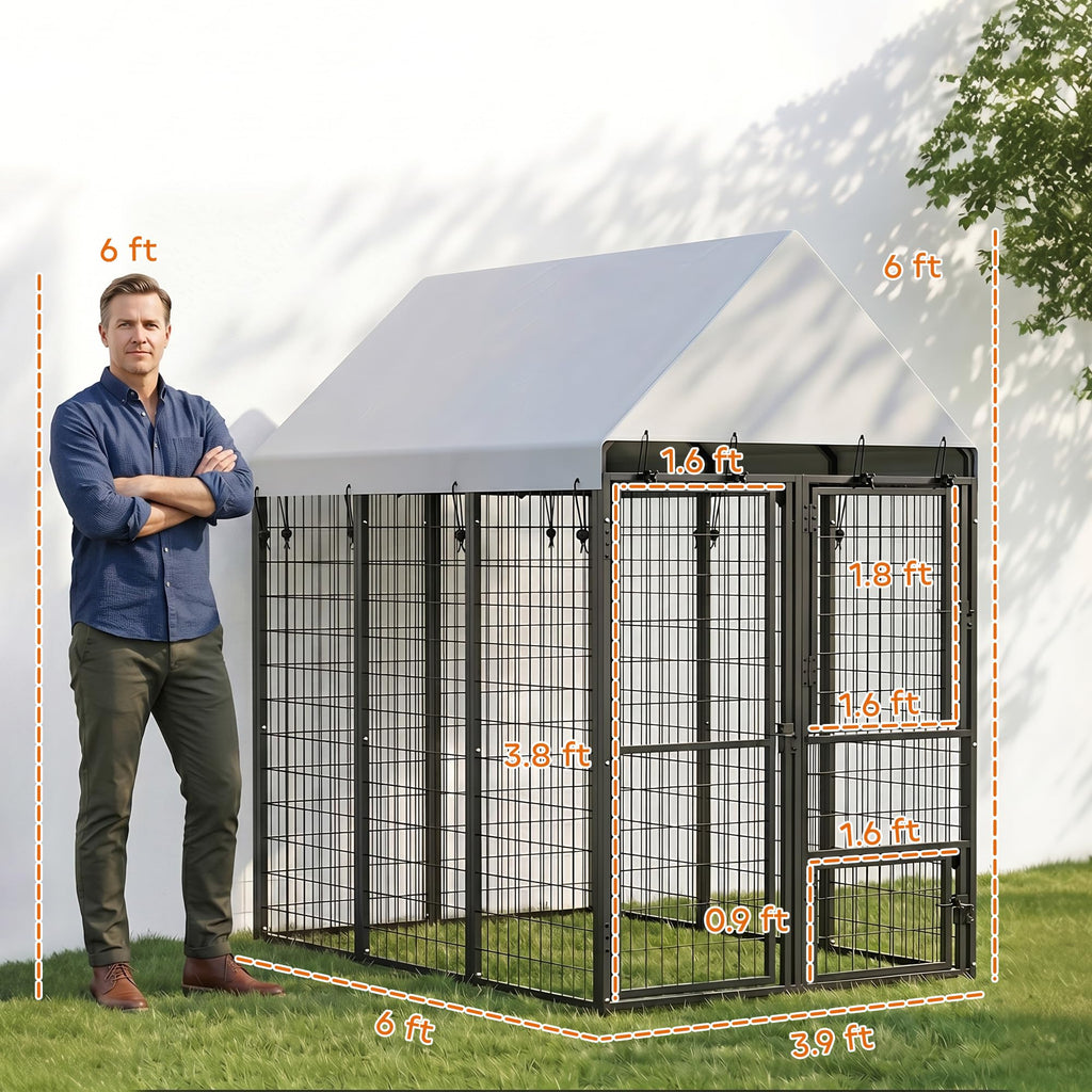Large Dog Kennel Outdoor with Roof R1302