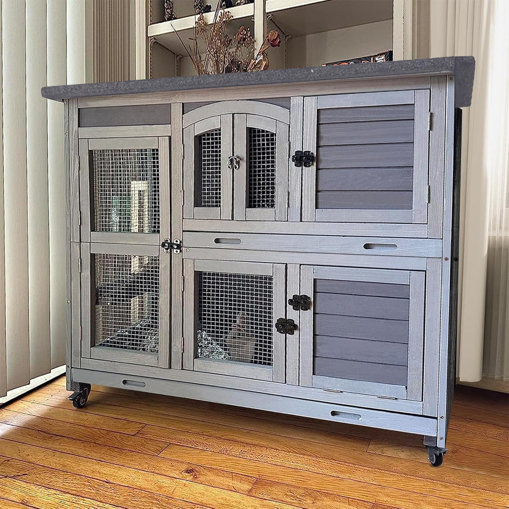 Rabbit Hutch with Plastic Tray W7206