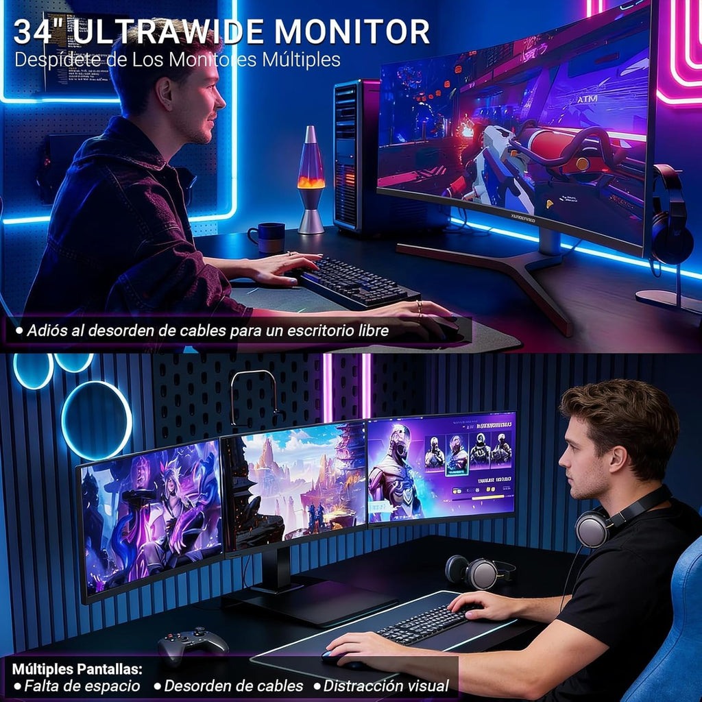 34 Inch Curved Ultrawide Gaming Monitor 180Hz UWQHD F251
