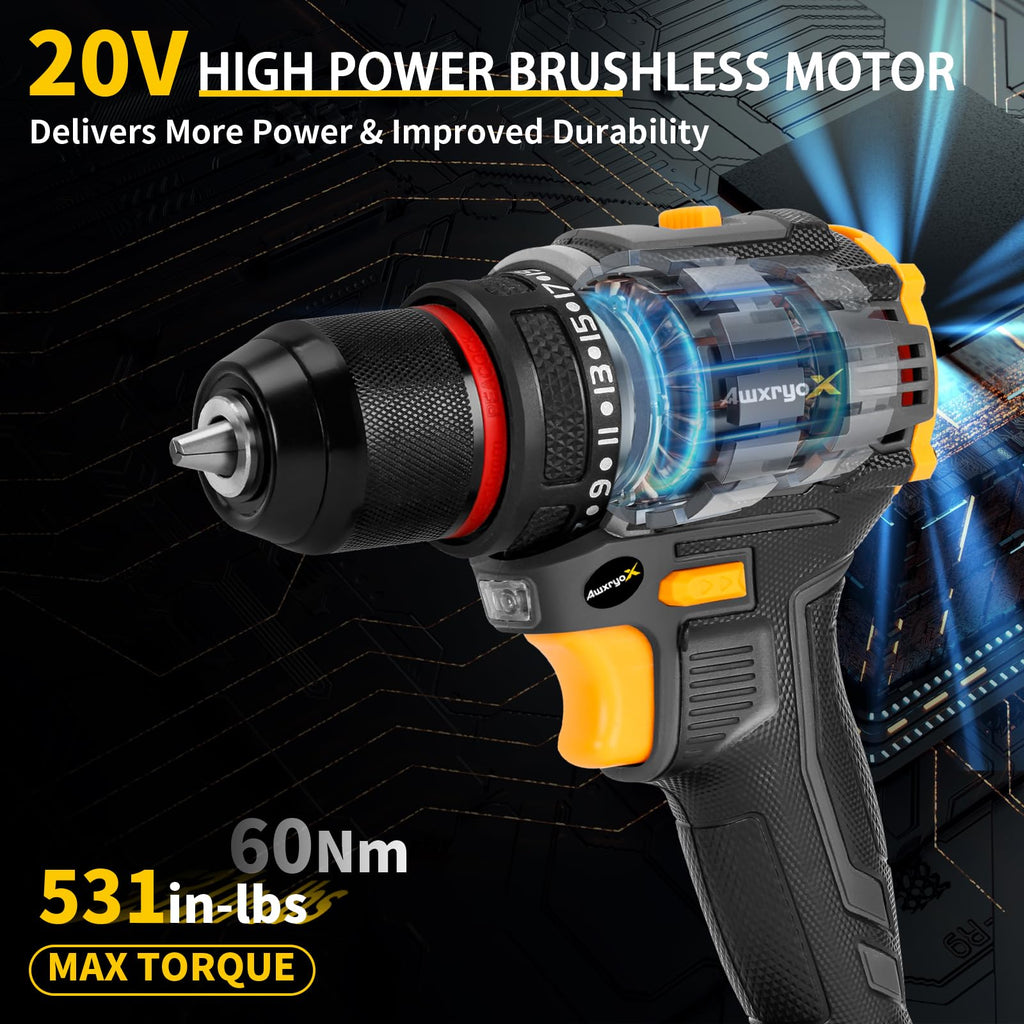 Brushless Compact Cordless Drill Tool Set 135Pcs X51270