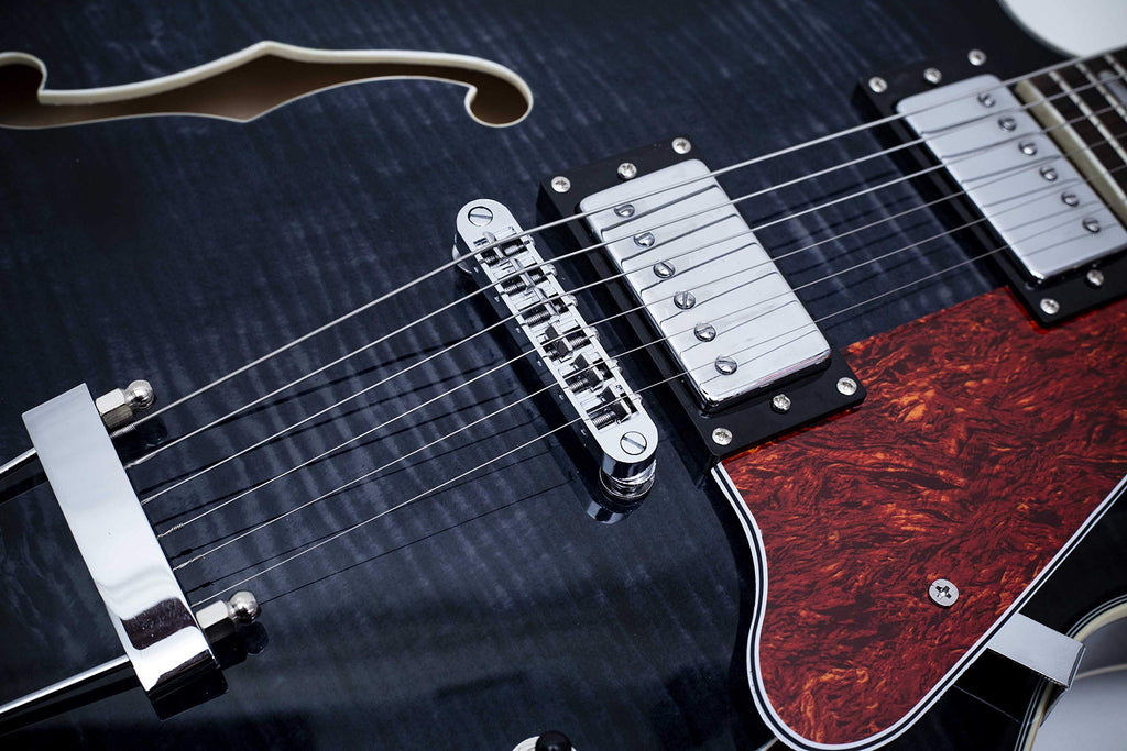 Black Semi-Hollow Body Electric Guitar with Gig Bag R644