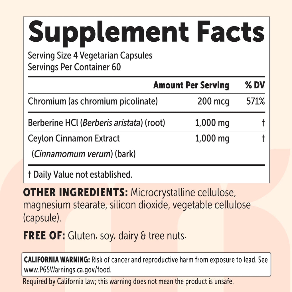 Berberine with Ceylon Cinnamon 2,000 mg 240 Vegetarian Capsules K116
