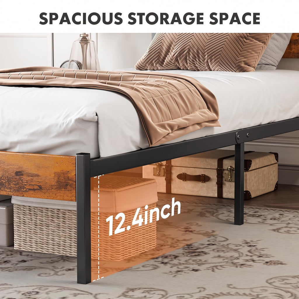 Twin Wood Bed Frame with Headboard G465